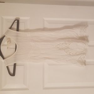 Pins and needles delicate lace white tank top